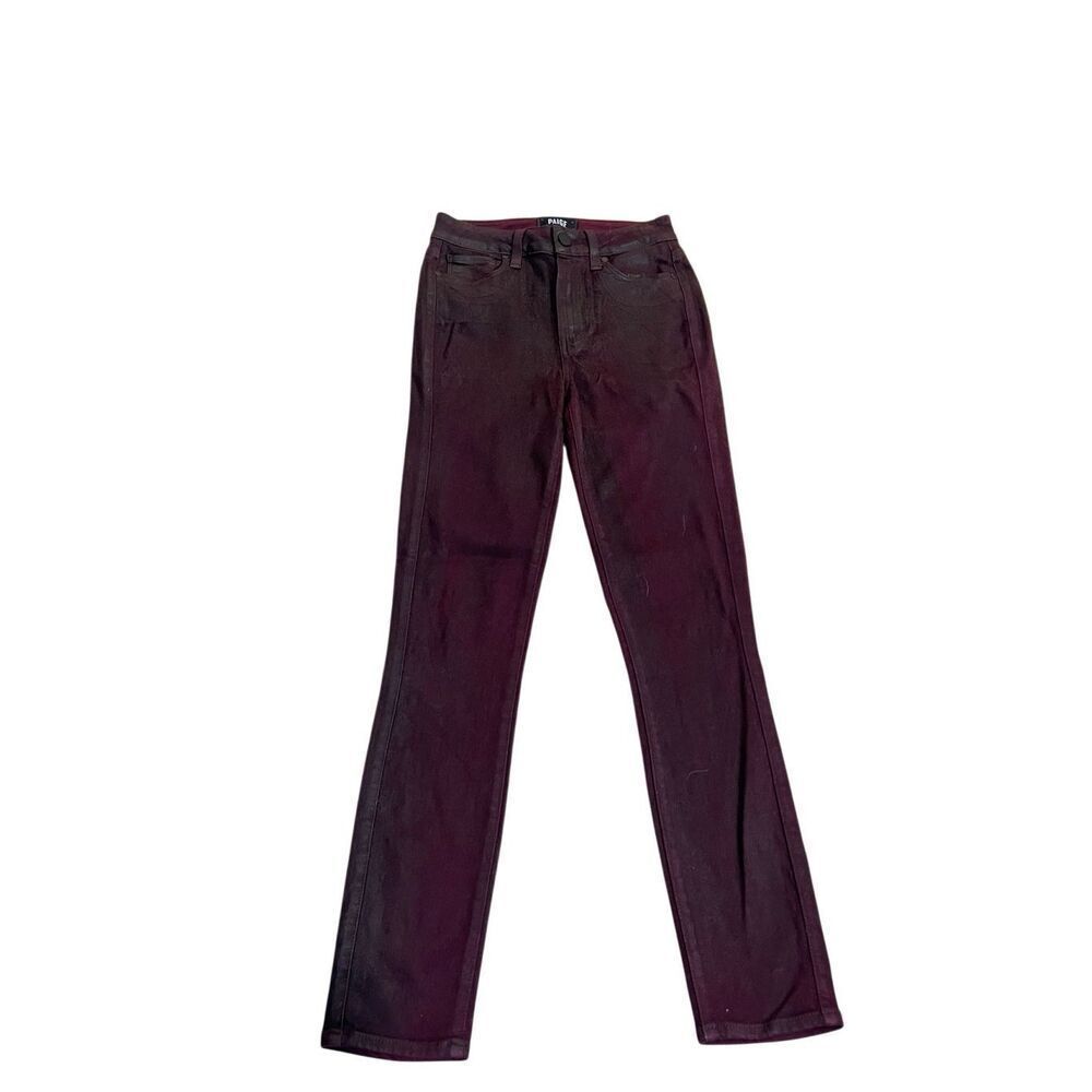 Paige Women's Luxe Coated Margot Ankle Skinny Jeans Burgundy Size 24